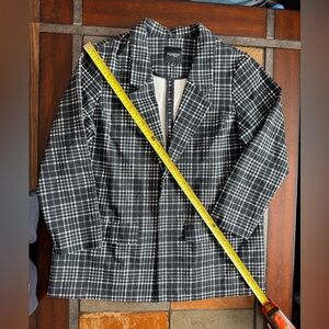 Liverpool 1xl black gray plaid checkered blazer jacket pockets BNWT Los Angelo’s